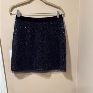 Free People Blue Sequin Mini Pencil Skirt